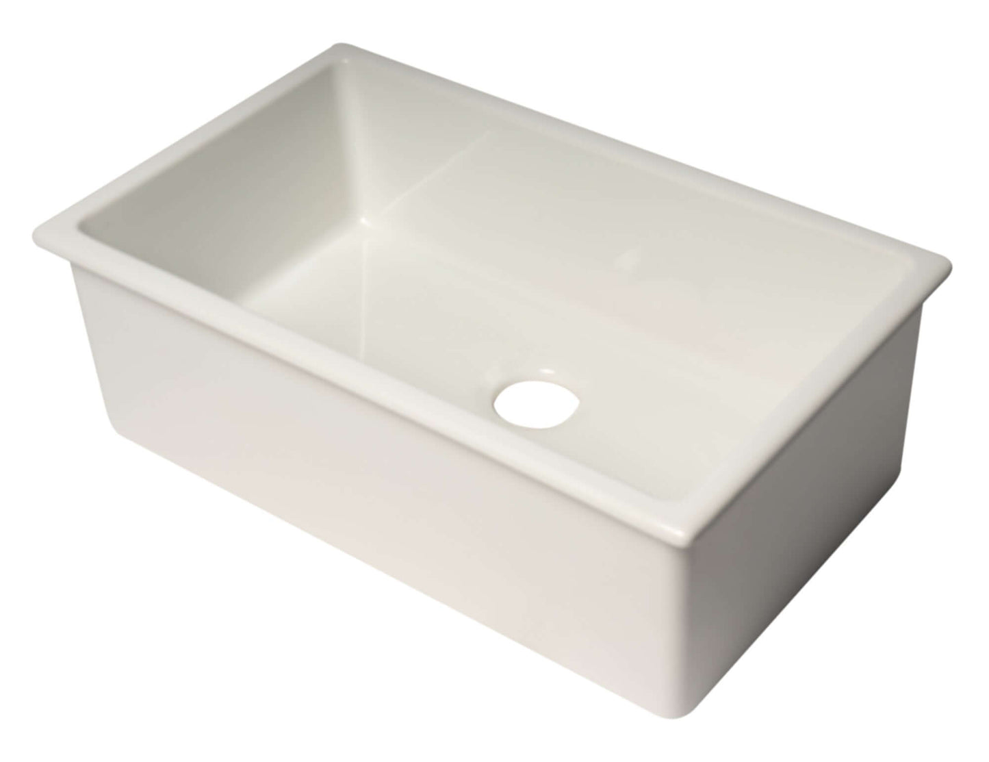 ALFI brand AB3018UD-W 30" White Undermount / Drop In Fireclay Kitchen Sink