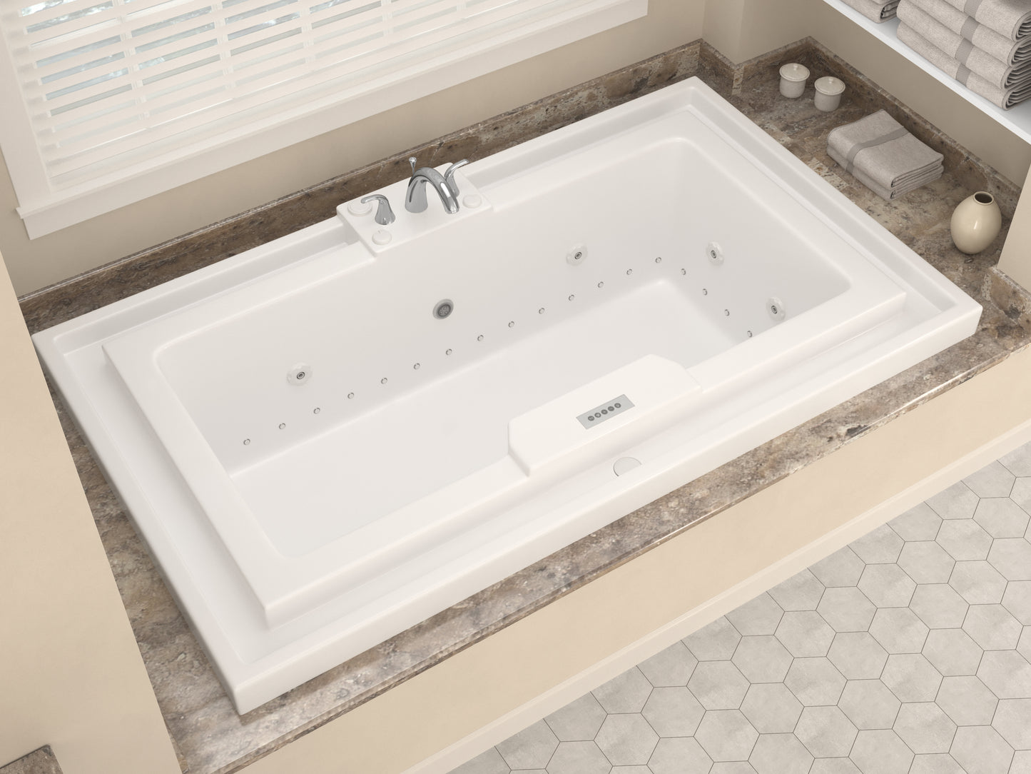 Atlantis Whirlpools Infinity Deluxe Series 45.75 x 78.312in. Air and Whirlpool Jetted Bathtub in White