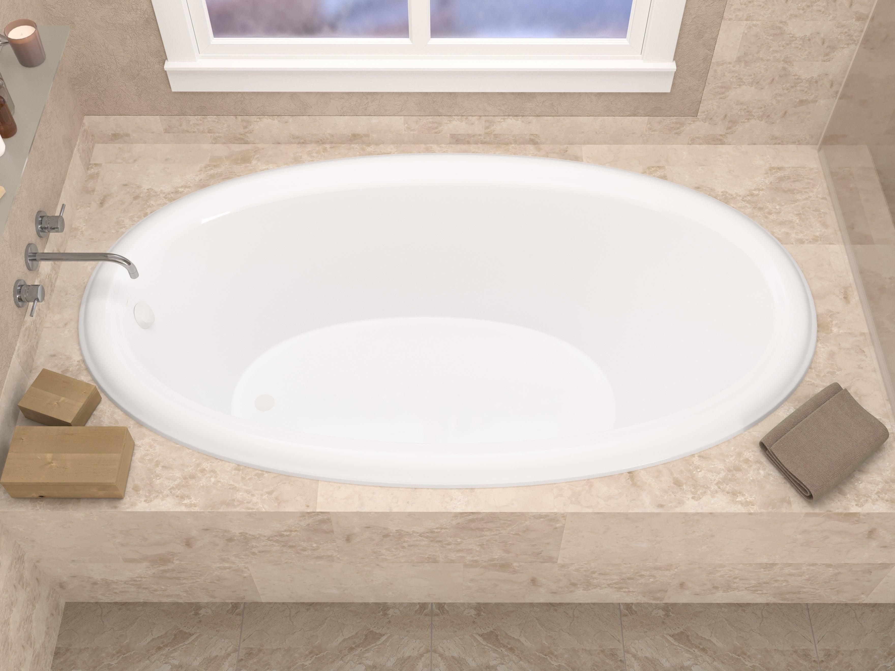 Atlantis Whirlpool Petite 42x70 Oval Soaking Drop-In Tub - Acrylic