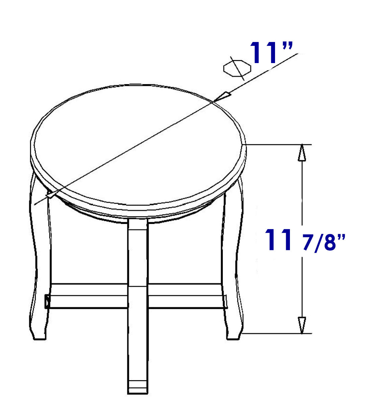 ALFI brand AB4406 11" Cedar Wood Round  Stool Multi-Purpose Accessory