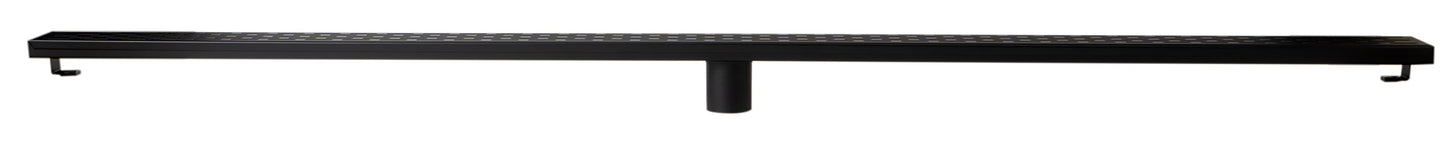 ALFI brand ABLD59C-BM 59" Black Matte Stainless Steel Linear Shower Drain with Groove Holes