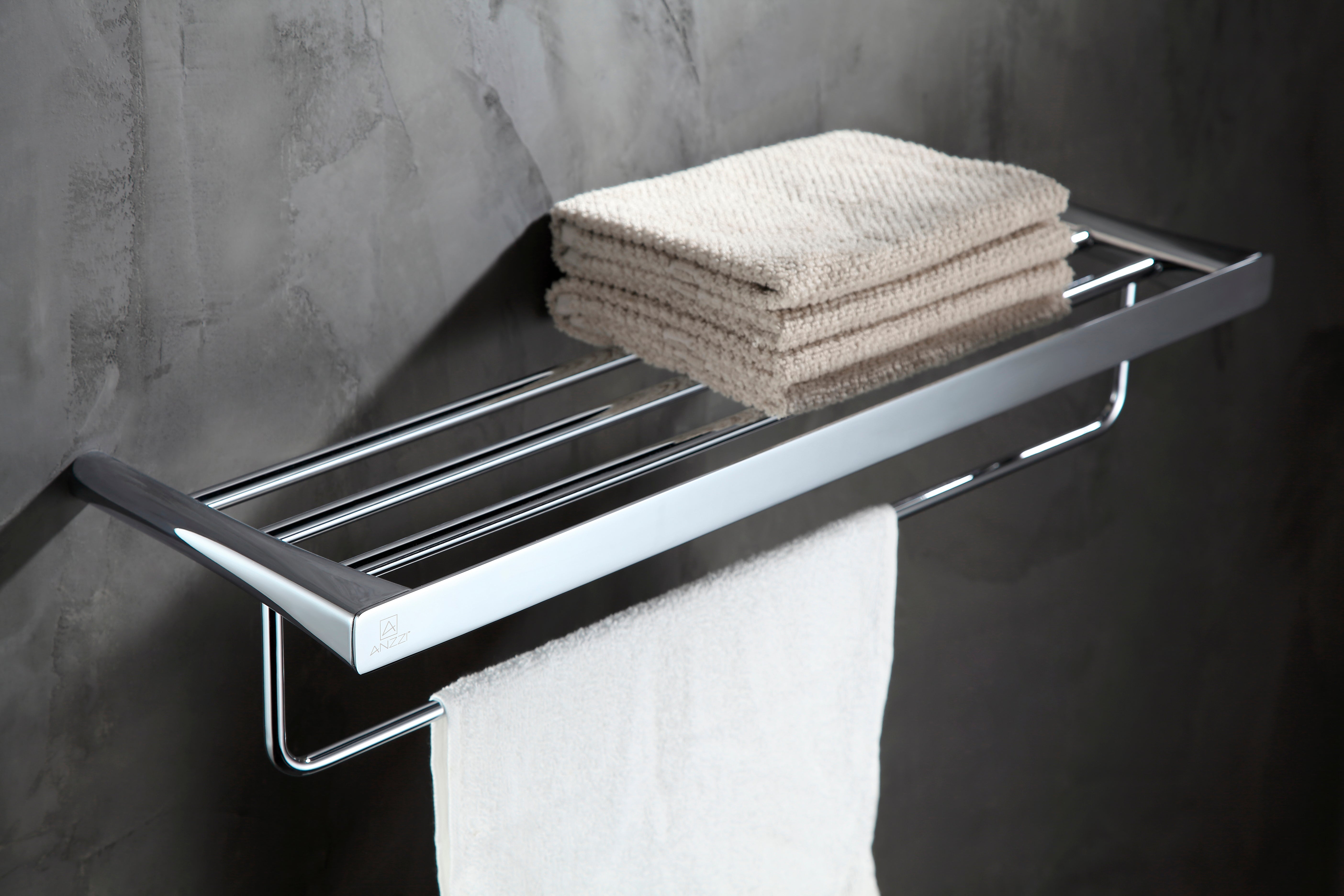 Caster 3 Series Towel Rack in Polished Chrome