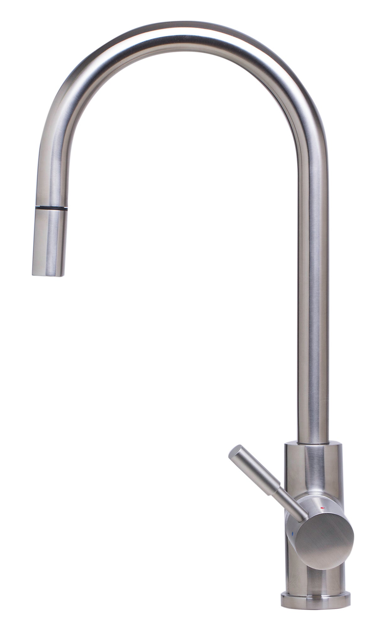 ALFI brand AB2028-BSS Solid Brushed Stainless Steel Single Hole Pull Down Kitchen Faucet