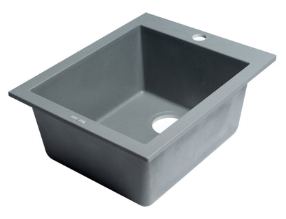 ALFI brand AB1720DI-T Titanium 17" Drop-In Rectangular Granite Composite Kitchen Prep Sink