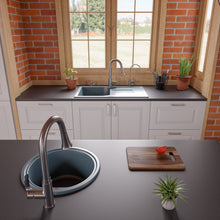 Load image into Gallery viewer, ALFI brand AB1620DI-T Titanium 34&quot; Single Bowl Granite Composite Kitchen Sink with Drainboard