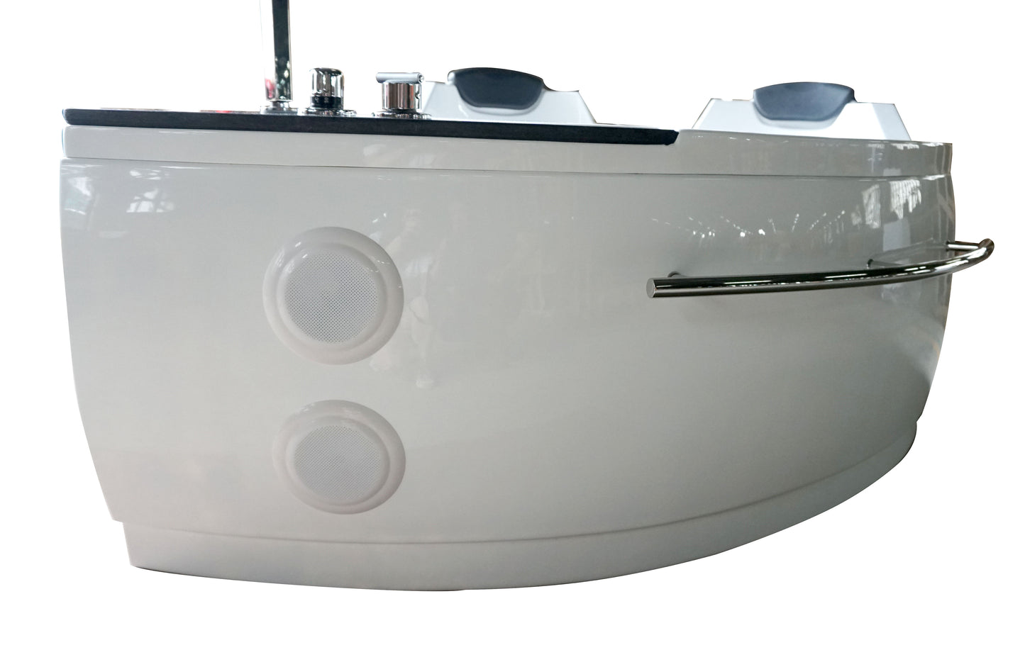 EAGO AM113ETL-L 5.5 ft Right Drain Corner Acrylic White Whirlpool Bathtub for Two