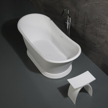 Load image into Gallery viewer, ALFI brand ABST77 Arched White Matte Solid Surface Resin Bathroom / Shower Stool