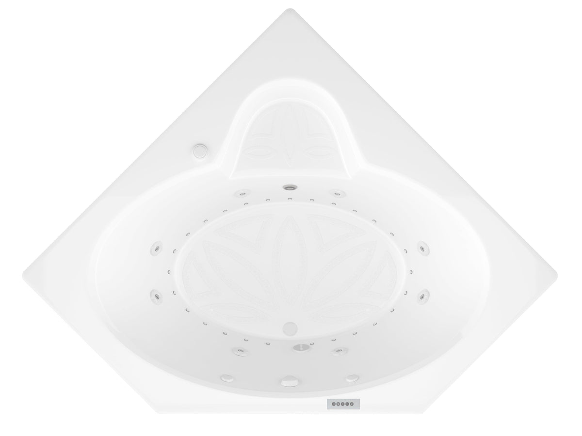 Atlantis Whirlpools Sublime Deluxe Series 61.625 x 82in. Air and Whirlpool Jetted corner Bathtub in White