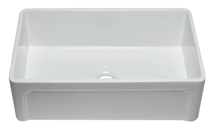 ALFI brand AB3320SB-W 33 inch White Reversible Single Fireclay Farmhouse Kitchen Sink