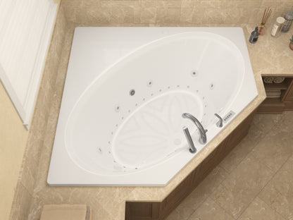 Atlantis Whirlpools Venus Deluxe Series 62.125 x 82.5in. Air and Whirlpool Jetted corner Bathtub in White