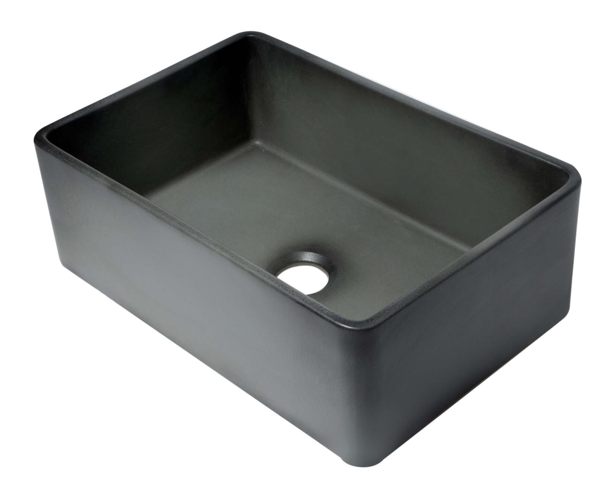 ALFI brand ABCO3020SB Concrete Color 30 inch Reversible Single Fireclay Farmhouse Kitchen Sink