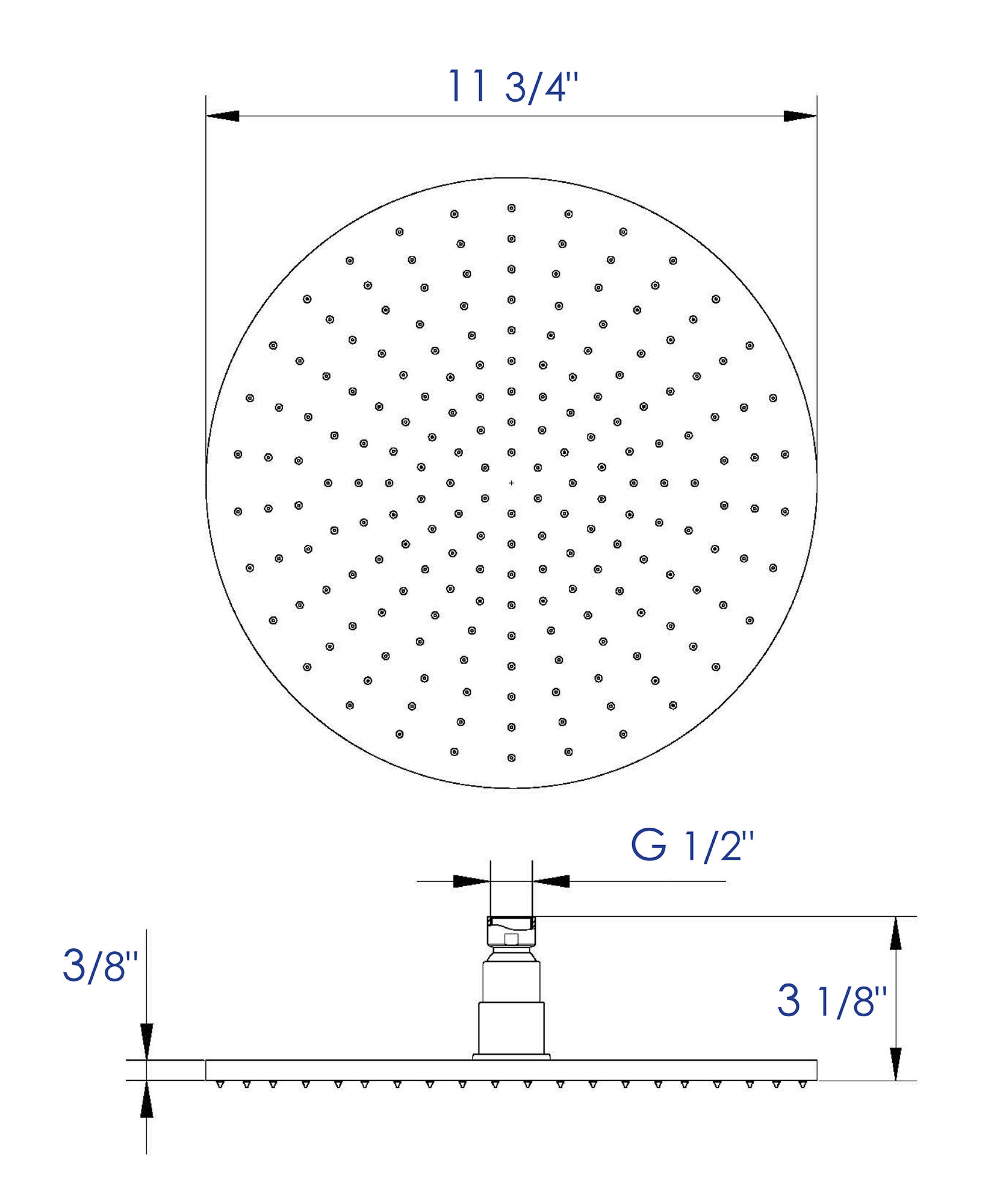 ALFI brand LED12R-PC Polished Chrome 12" Round Multi Color LED Rain Shower Head