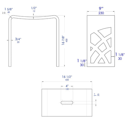 ALFI brand ABST88 Designer White Matte Solid Surface Resin Bathroom / Shower Stool