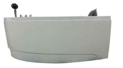 EAGO AM161-L  5' Single Person Corner White Acrylic Whirlpool Bath Tub - Drain on Left