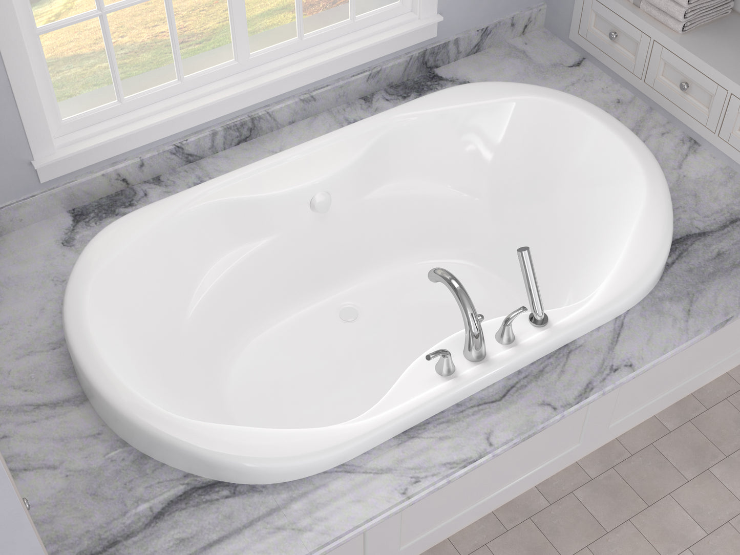 Atlantis Whirlpools Indulgence 41 x 70 Oval Soaking Bathtub