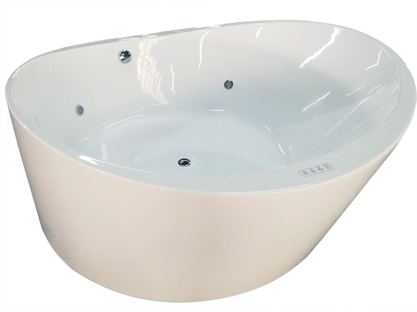 EAGO AM2130  66" Round Free Standing Acrylic Air Bubble Bathtub