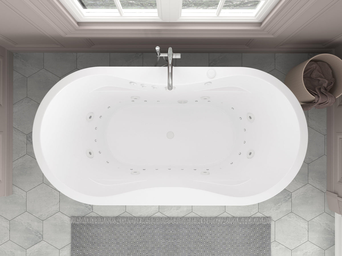 Atlantis Whirlpools Embrace 34 x 71 Oval Freestanding Air & Whirlpool Water Jetted Bathtub 3471AD
