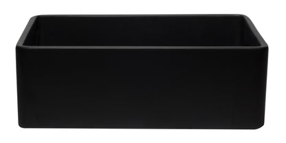 ALFI brand AB3020SB-BM 30 inch Black Reversible Single Fireclay Farmhouse Kitchen Sink