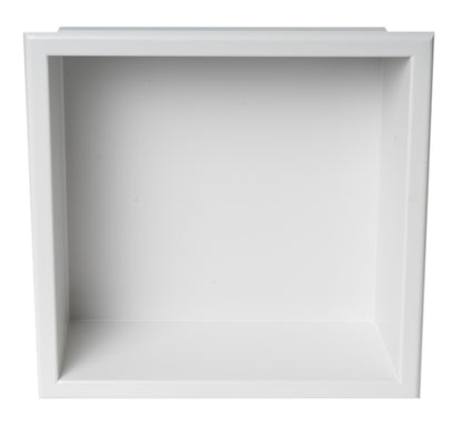 ALFI brand ABNC1212-W 12" x 12" White Matte Stainless Steel Square Single Shelf Bath Shower Niche