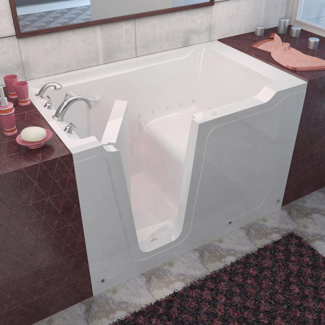 MediTub Walk-In 36 x 60 Left Drain Air Jetted Walk-In Bathtub 3660LWA