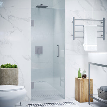 Passion Series 30 in. by 72 in. Frameless Hinged Shower Door with Handle