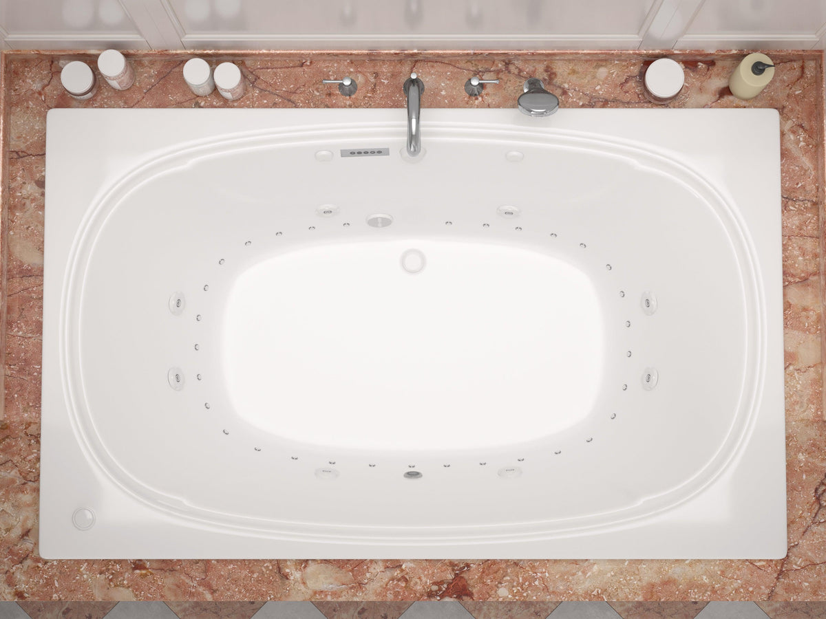 Atlantis Whirlpools Charleston Deluxe Series 47.625 x 77.875in. Air and Whirlpool Jetted Bathtub in White