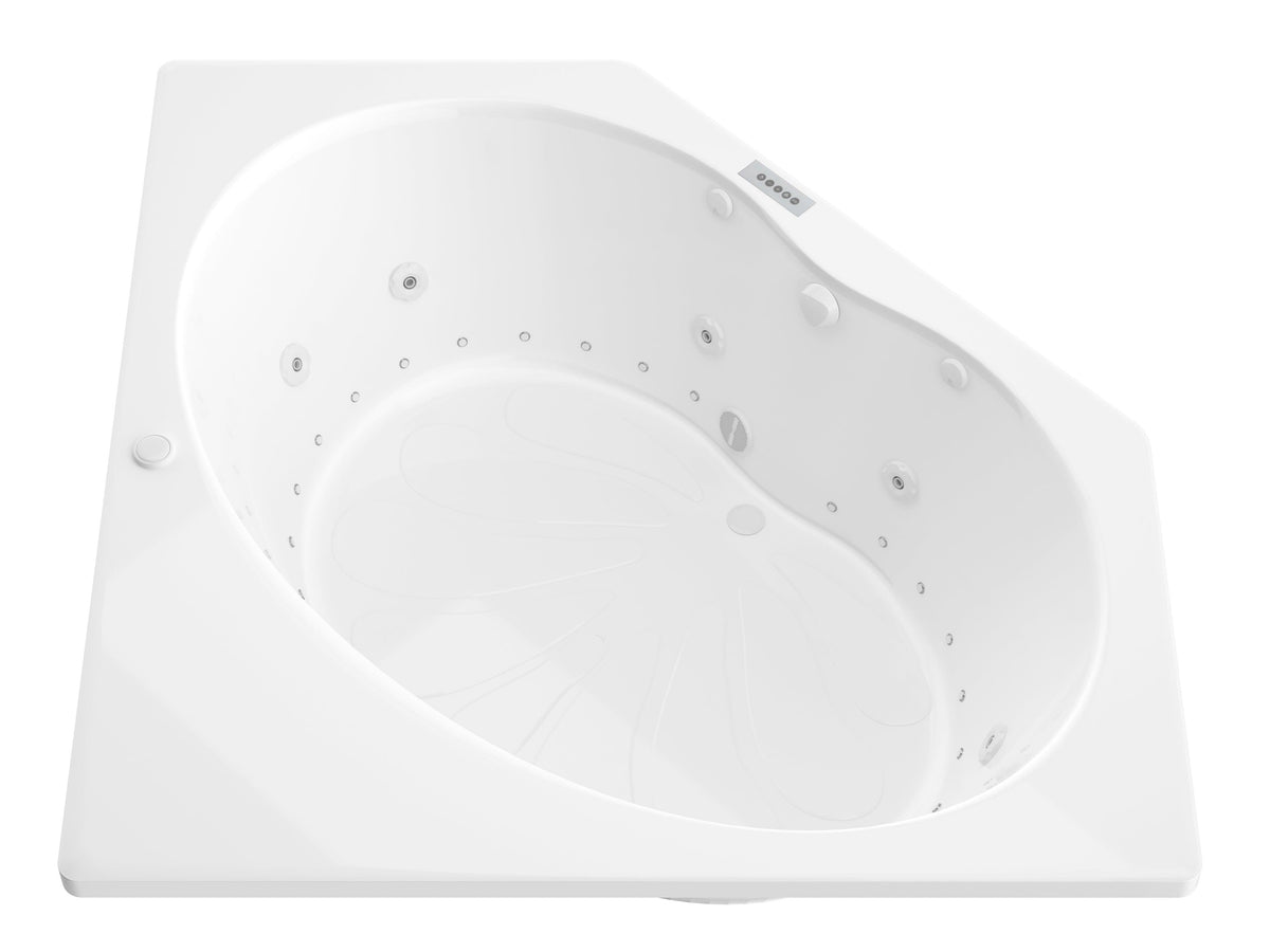 Atlantis Whirlpools Eclipse Deluxe Series 63.625 x 85in. Air and Whirlpool Jetted corner Bathtub in White