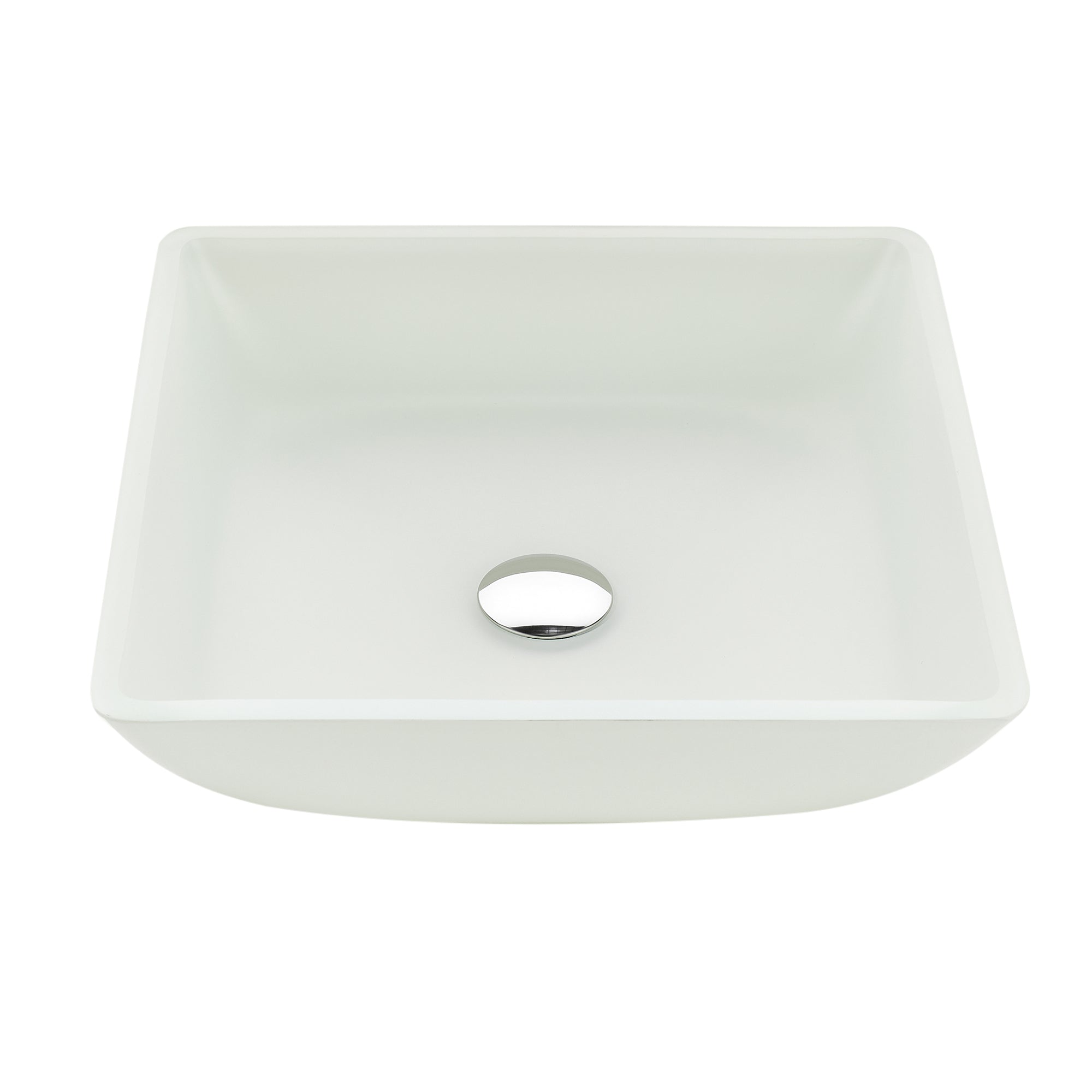 Solstice Square Glass Vessel Bathroom Sink with Finish