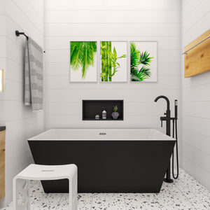 ALFI brand ABST88 Designer White Matte Solid Surface Resin Bathroom / Shower Stool