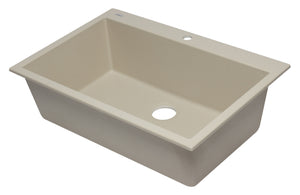 ALFI brand AB3322DI-B Biscuit 33" Single Bowl Drop In Granite Composite Kitchen Sink