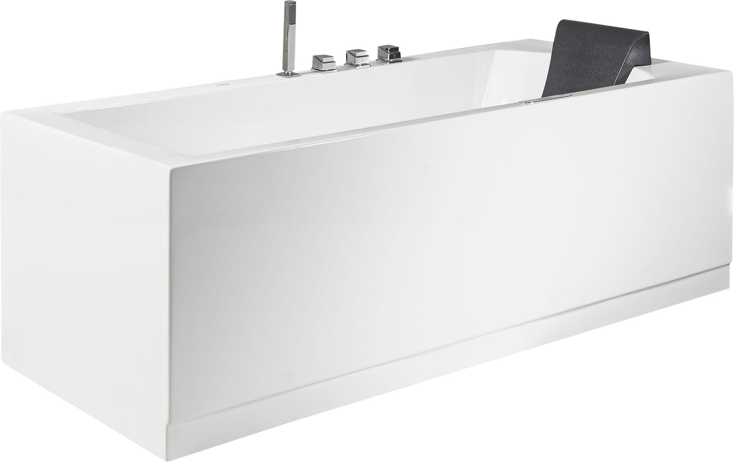 EAGO AM154ETL-L6 6 ft Acrylic White Rectangular Whirlpool Bathtub w Fixtures