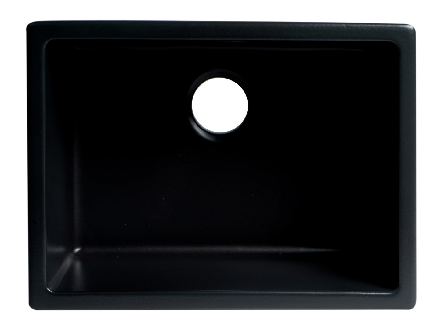 ALFI brand AB2418UD-BM Black Matte 24" x 18" Fireclay Undermount / Drop In Fireclay Kitchen Sink