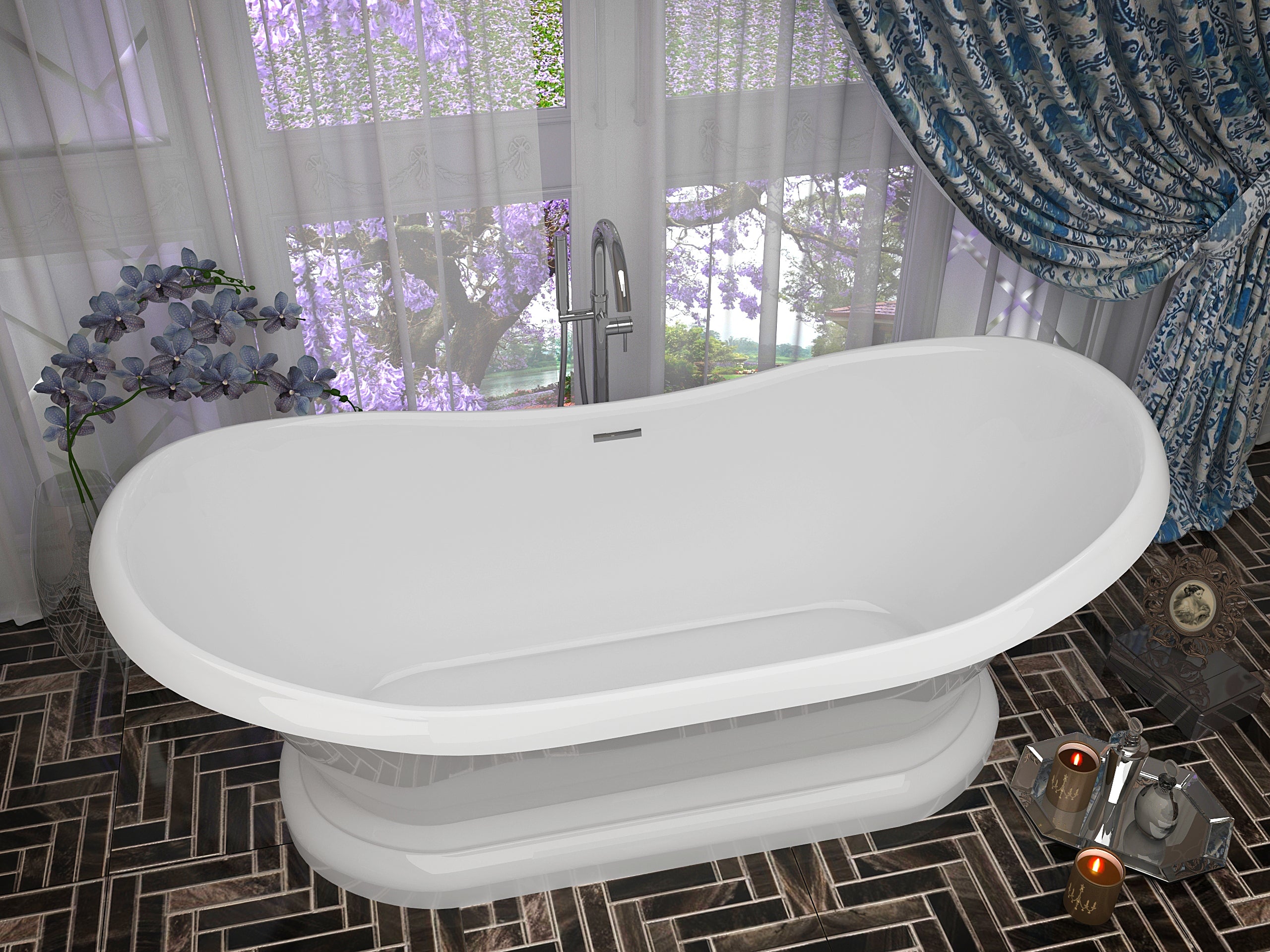 Ruby 5.9 ft. Acrylic Flatbottom Non-Whirlpool Bathtub-White