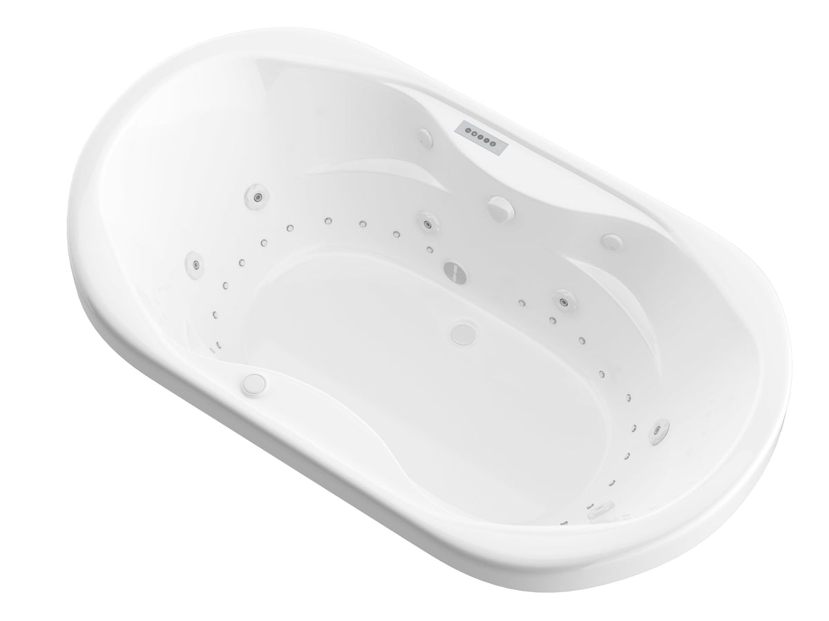 Atlantis Whirlpools Indulgence Deluxe Series 41.25 x 71.125in. Air and Whirlpool Jetted Bathtub in White