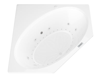 Atlantis Whirlpools Venus Deluxe Series 62.125 x 82.5in. Air and Whirlpool Jetted corner Bathtub in White