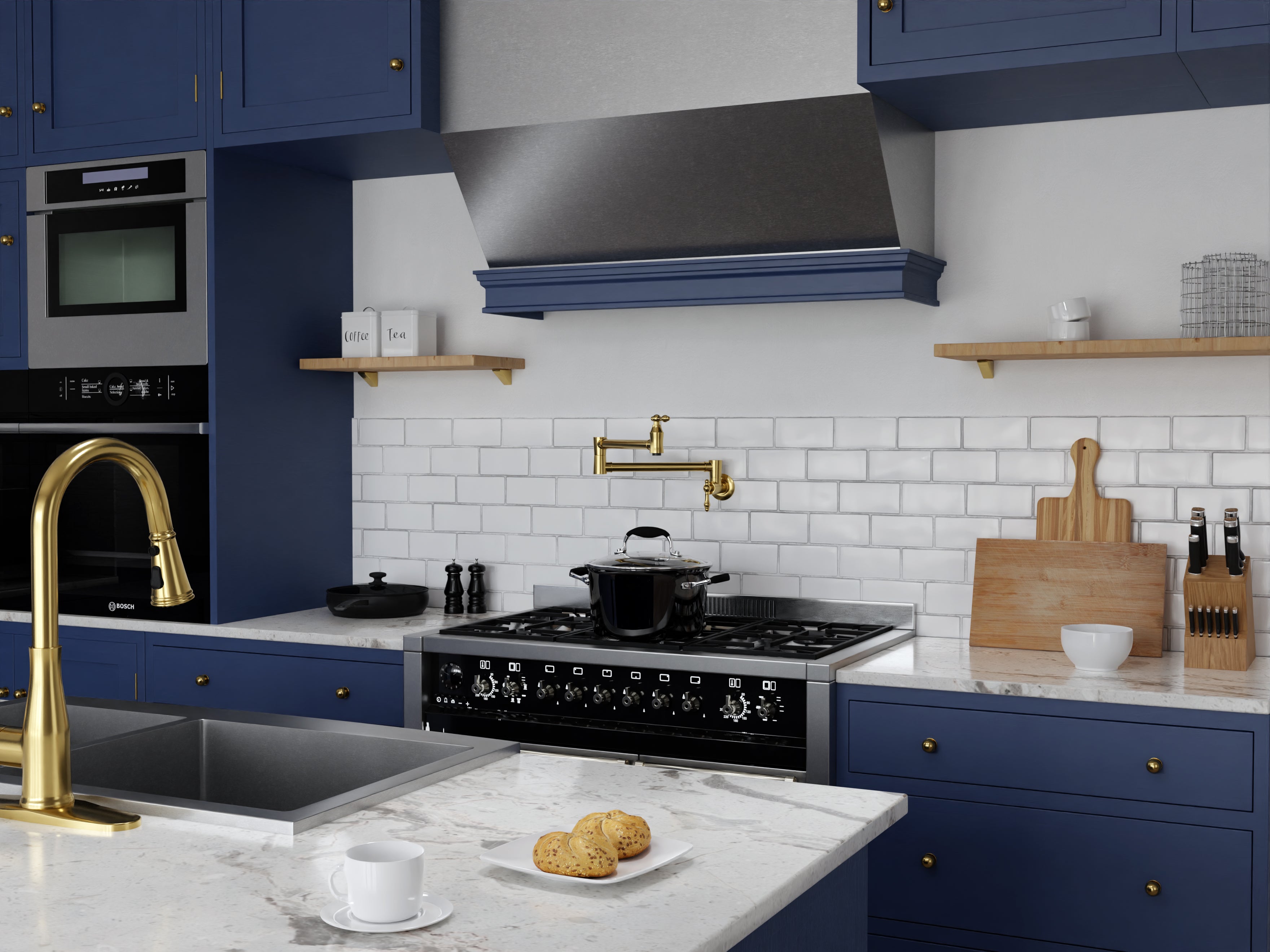 Marca 360-Degree 24" Wall Mounted Pot Filler with Dual Swivel