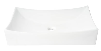 ALFI brand ABC904 White 26" Fancy Rectangular Above Mount Ceramic Sink