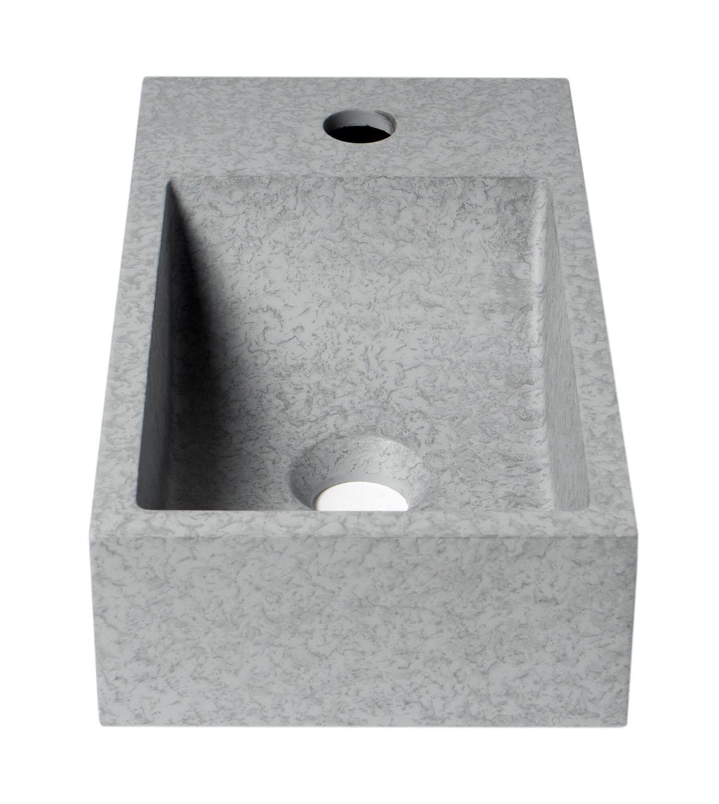 ALFI brand ABCO108 16" Small Rectangular Solid Concrete Wall Mounted Bathroom Sink