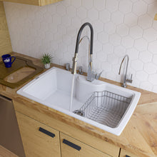 Load image into Gallery viewer, ALFI brand AB3520DI-W White 35&quot; Drop-In Single Bowl Granite Composite Kitchen Sink