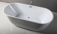 Load image into Gallery viewer, ALFI brand AB8839 67 inch White Oval Acrylic Free Standing Soaking Bathtub