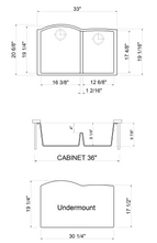 Load image into Gallery viewer, ALFI brand AB3320UM-W White 33&quot; Double Bowl Undermount Granite Composite Kitchen Sink