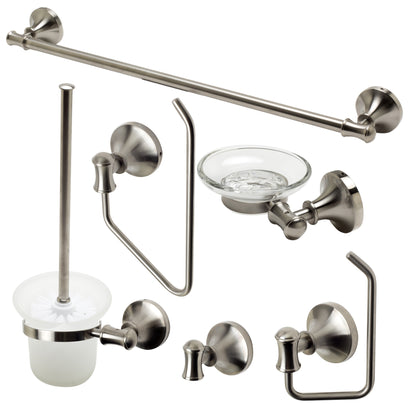 ALFI brand AB9521-BN Brushed Nickel 6 Piece Matching Bathroom Accessory Set