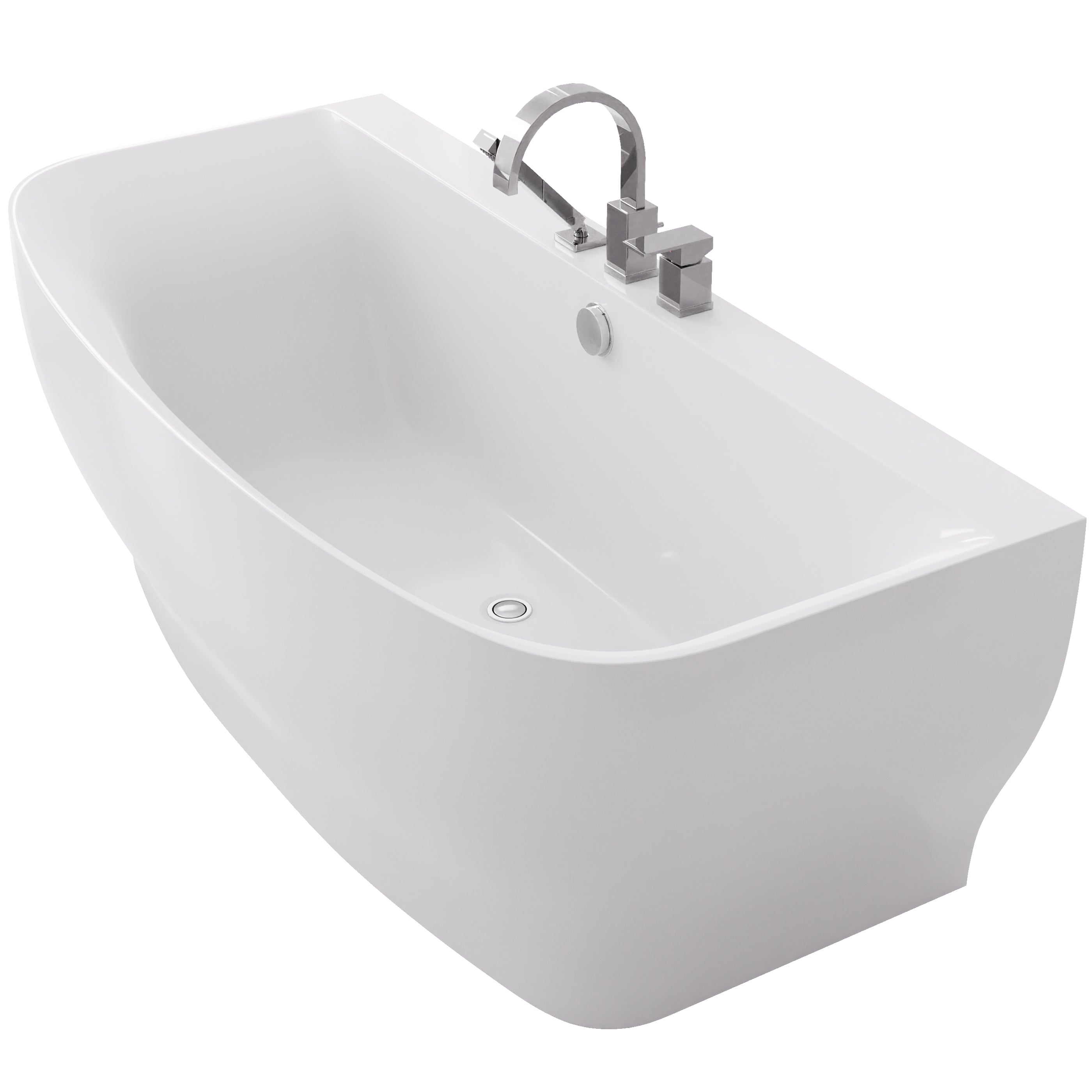 Bank Series 5.41 ft. Freestanding Bathtub with Deck Mounted Faucet in White