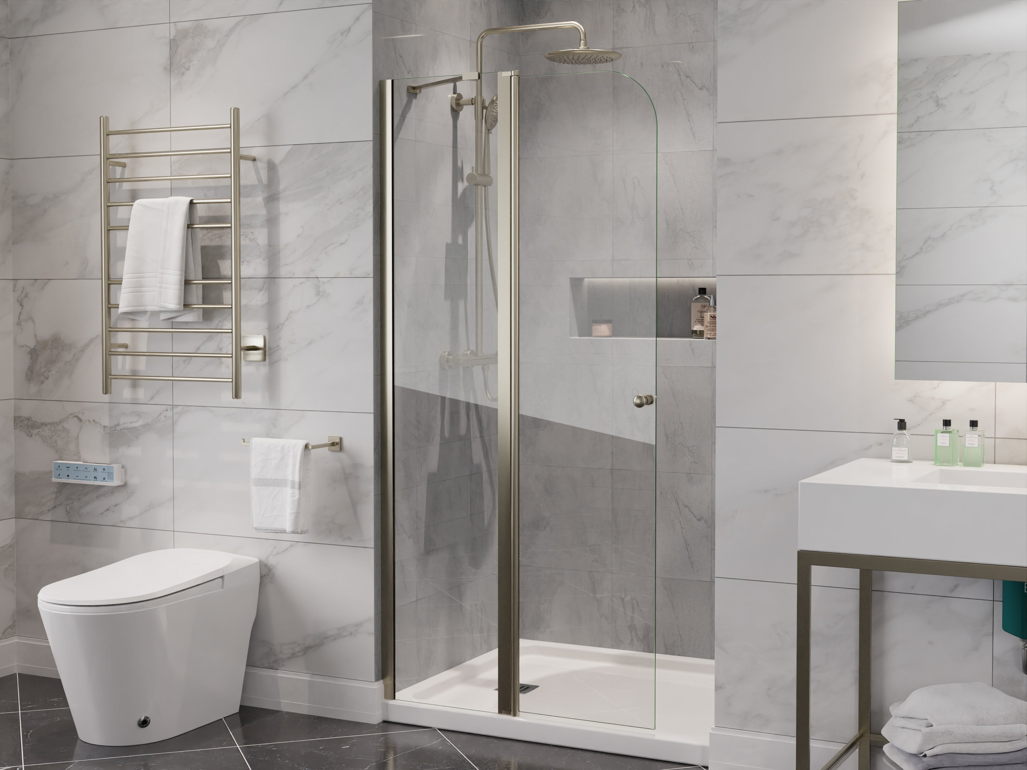 ANZZI Romance 72-in. x 33.5-in. Frameless Swinging Shower Door