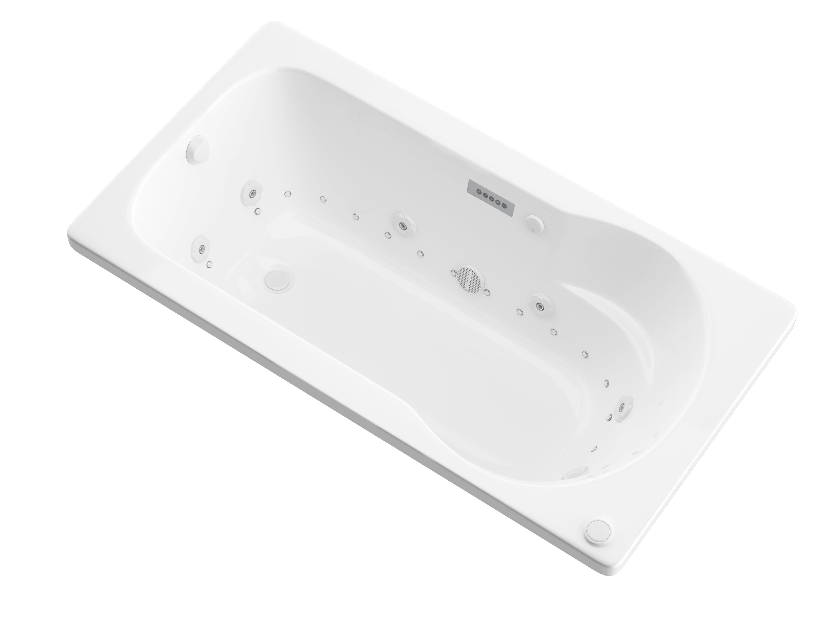Atlantis Whirlpools Zepher Deluxe Series 31.625 x 59.5in. Air and Whirlpool Jetted Bathtub in White