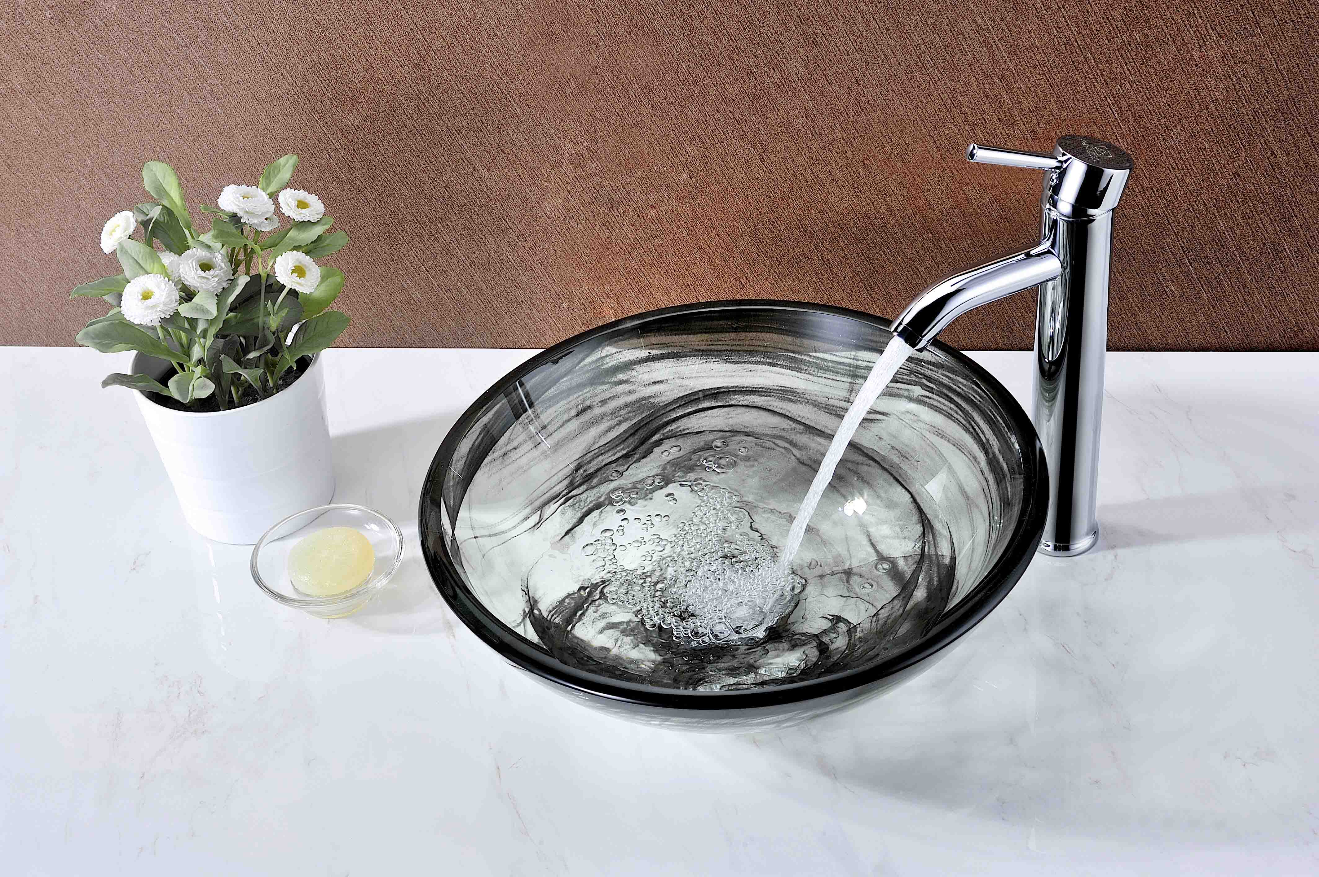 Mezzo Series Vessel Sink with Pop-Up Drain in Slumber Wisp