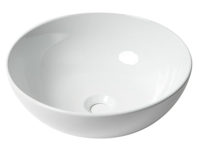 ALFI brand ABC905 White 15" Round Vessel Bowl Above Mount Ceramic Sink