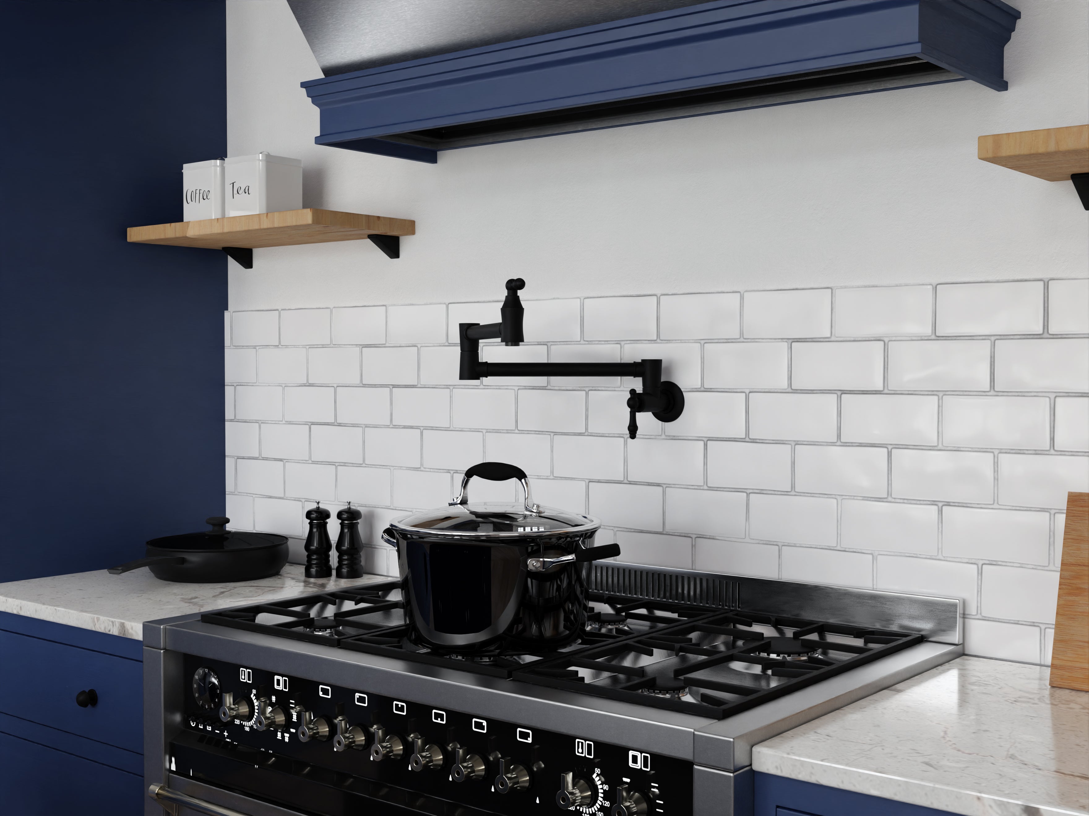 Marca 360-Degree 24" Wall Mounted Pot Filler with Dual Swivel