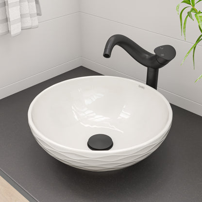 ALFI brand AB9055-BM Black Matte Pop Up Drain without Overflow