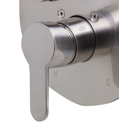 ALFI brand AB3101-BN Brushed Nickel Shower Valve Mixer with Rounded Lever Handle and Diverter